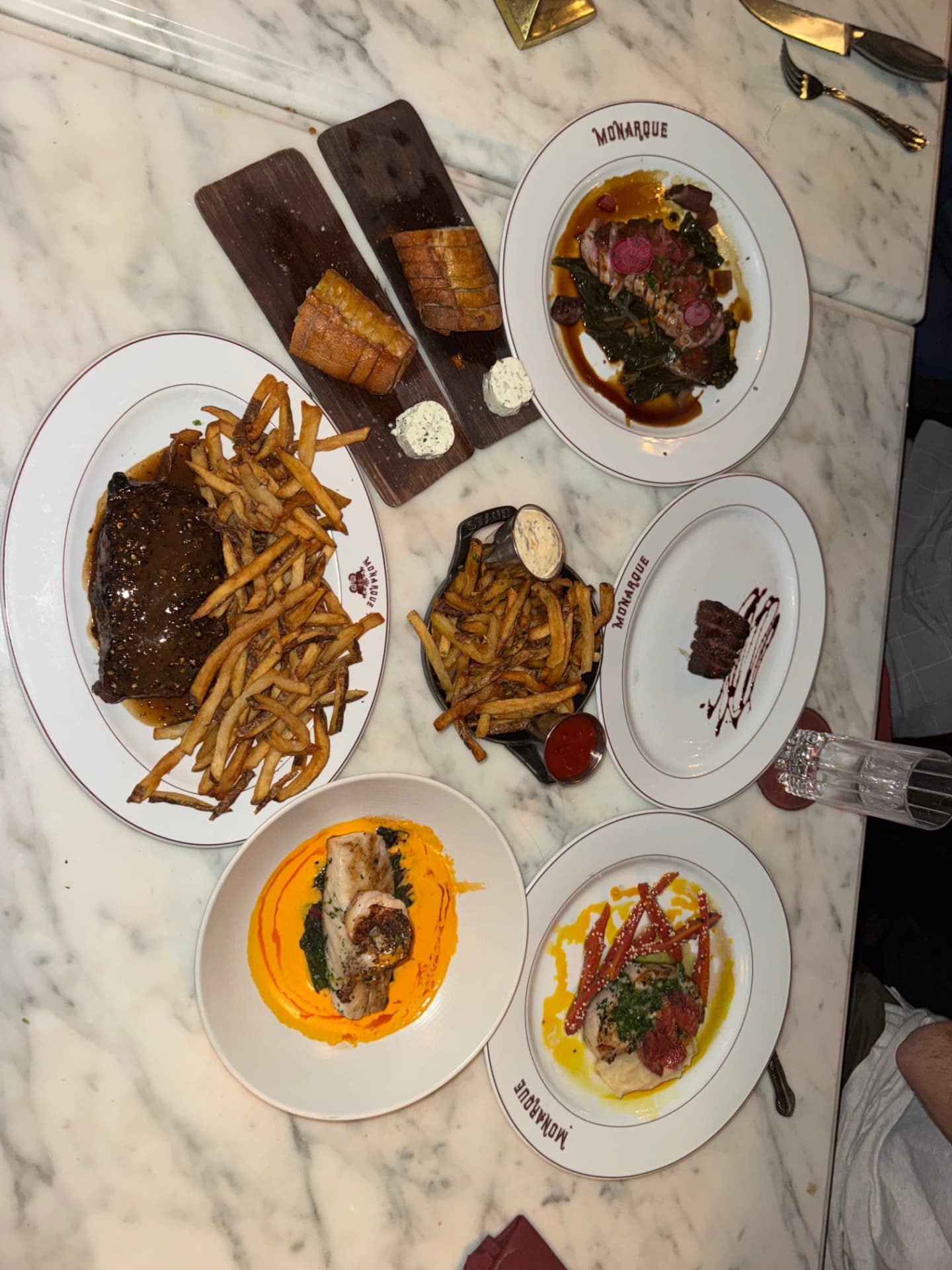 Shared dishes at a Cobalt team dinner
