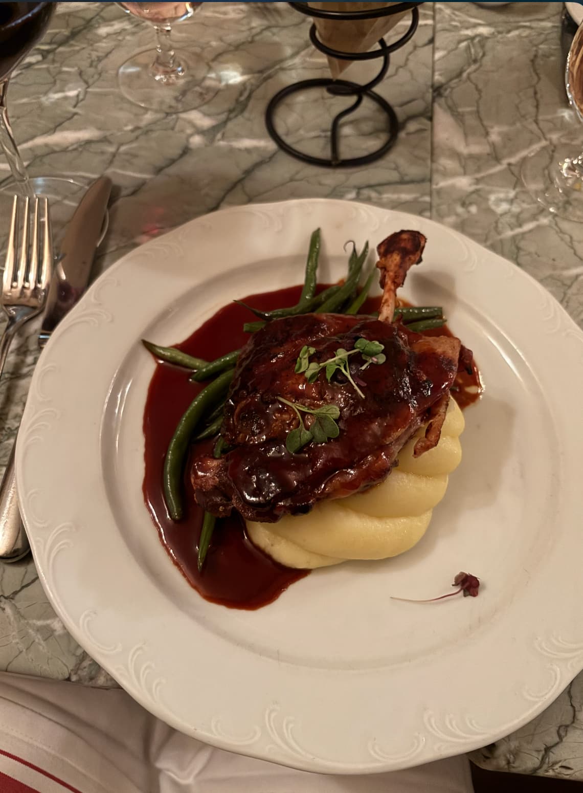 A plated entrée at a Cobalt team dinner